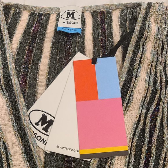 ✅ NWT M Missoni Collection Metallic Striped Dress Size 44 (IT) = US8 $650 NWT's - Picture 14 of 14